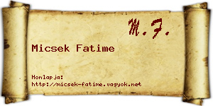 Micsek Fatime névjegykártya